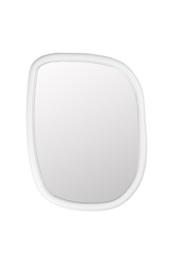 ZUIVER Looks M veggspeil, organisk - speilglass og off-white mangotre (73x55)