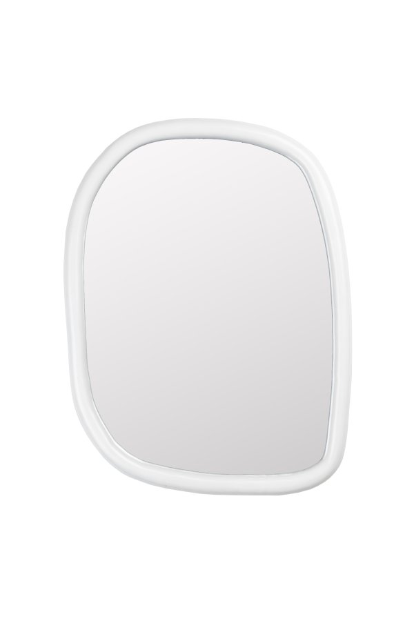 ZUIVER Looks M veggspeil, organisk - speilglass og off-white mangotre (73x55)