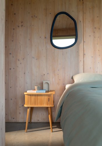 ZUIVER Looks S veggspeil, organisk - speilglass og marinebltt mangotre (67x49)