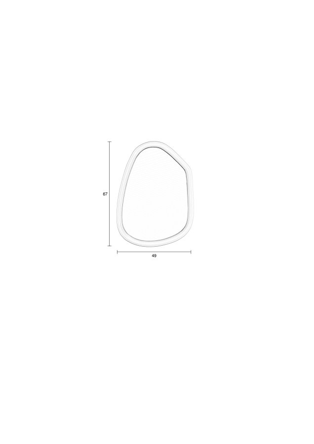 ZUIVER Looks S veggspeil, organisk - speilglass og marinebltt mangotre (67x49)