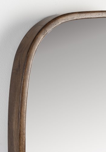 WHITE LABEL LIVING Nyko M veggspeil - speilglass og brunt gummitre (80x40)