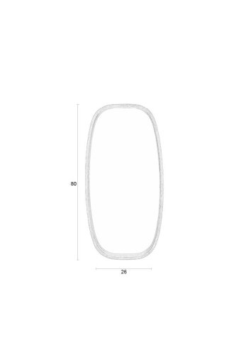 WHITE LABEL LIVING Nyko M veggspeil - speilglass og brunt gummitre (80x40)