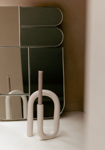 ZUIVER Glamour veggspeil, rektangulrt - speilglass og beige metall (45x70)