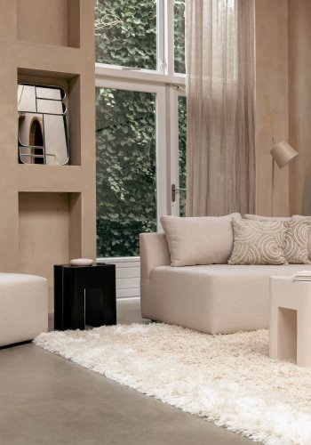 ZUIVER Eddy sidebord, rektangulrt - beige harpiks (43x35)