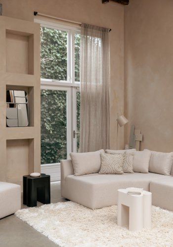 ZUIVER Eddy sidebord, rektangulrt - beige harpiks (43x35)