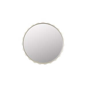 ZUIVER Bubbles vgspejl, rund - spejlglas og beige jern (50)