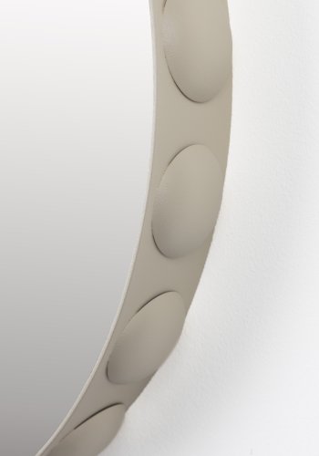 ZUIVER Bubbles veggspeil, rundt - speilglass og beige jern (50)