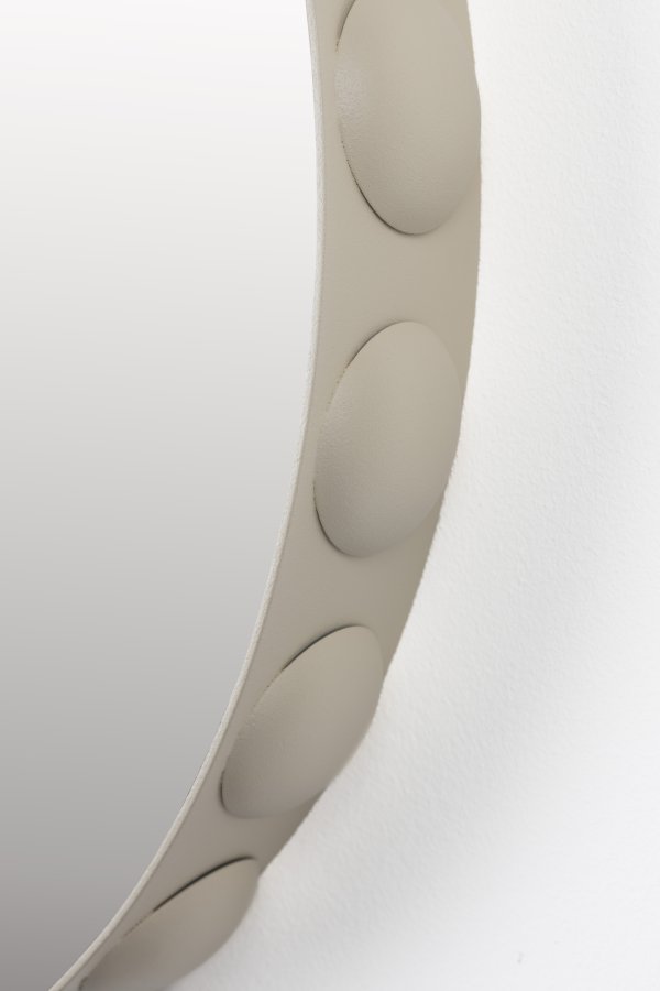 ZUIVER Bubbles veggspeil, rundt - speilglass og beige jern (50)