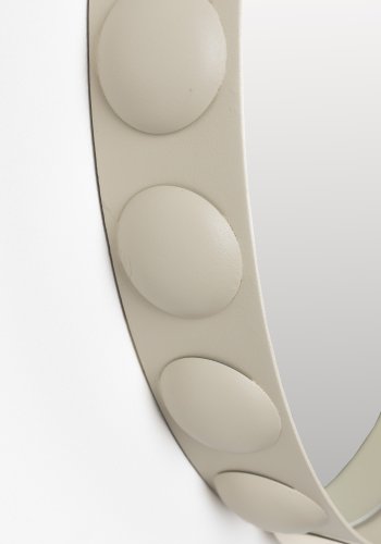 ZUIVER Bubbles veggspeil, rundt - speilglass og beige jern (50)