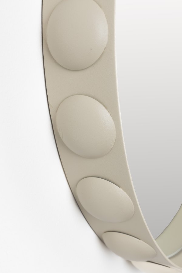 ZUIVER Bubbles veggspeil, rundt - speilglass og beige jern (50)
