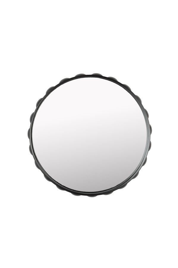 ZUIVER Bubbles veggspeil, rundt - speilglass og mrkebrunt jern (50)