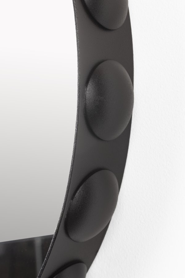 ZUIVER Bubbles veggspeil, rundt - speilglass og mrkebrunt jern (50)