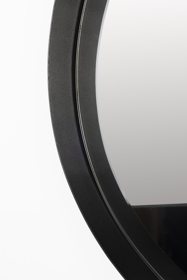 ZUIVER Bubbles veggspeil, rundt - speilglass og mrkebrunt jern (50)