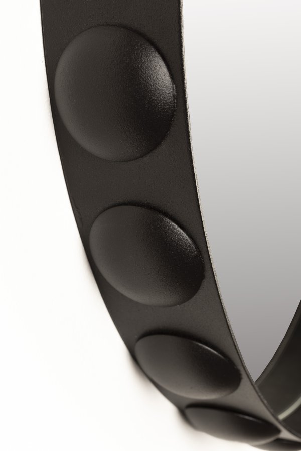 ZUIVER Bubbles veggspeil, rundt - speilglass og mrkebrunt jern (50)