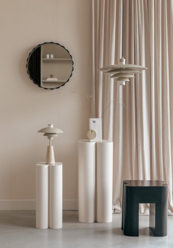 ZUIVER Bubbles veggspeil, rundt - speilglass og mrkebrunt jern (50)