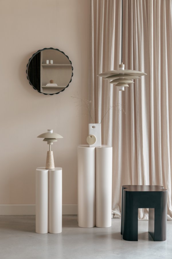 ZUIVER Bubbles veggspeil, rundt - speilglass og mrkebrunt jern (50)