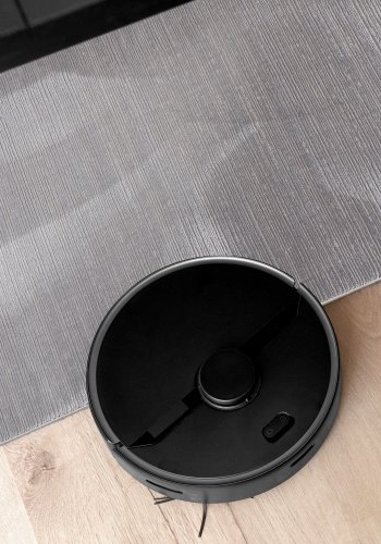 TEPPI Lima gulvtppe m. mnster, rektangulr - gr polyester (200x290)