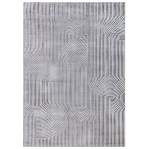 TEPPI Moda teppe med mnster, rektangulrt - gr polyester (200x290)