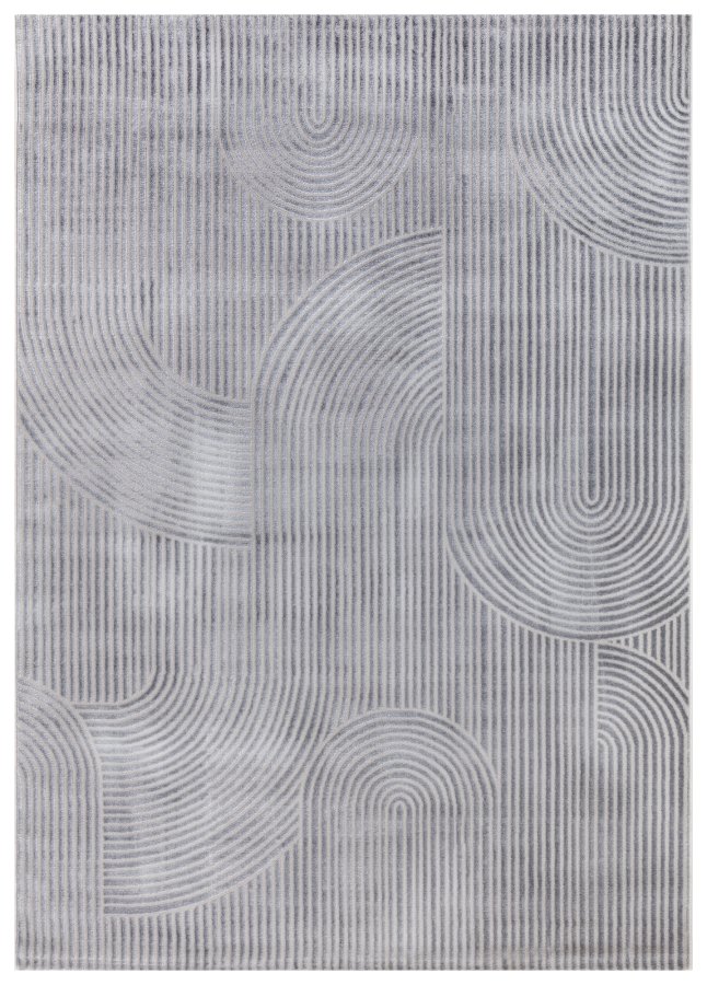 TEPPI Moda gulvtppe m. mnster, rektangulr - gr polyester (200x290)