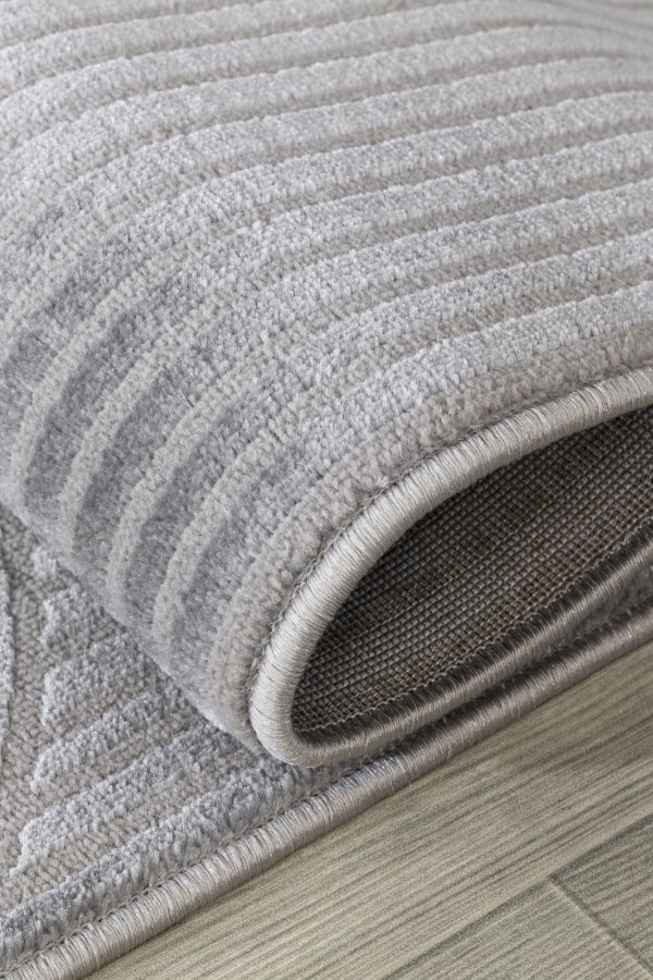 TEPPI Moda gulvtppe m. mnster, rektangulr - gr polyester (200x290)