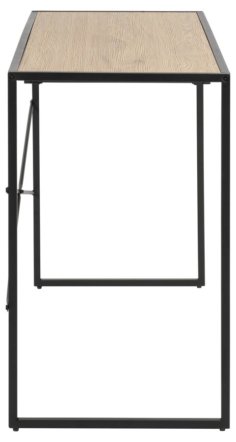 ACT NORDIC Seaford skrivebord - natur/sort papir vildeg/metal, m. 1 skuffe (110x45)