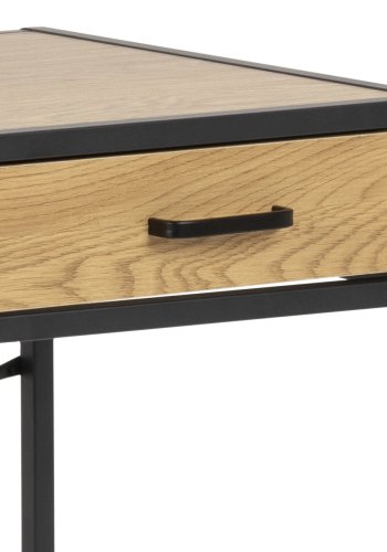 ACT NORDIC Seaford skrivebord - natur/sort papir vildeg/metal, m. 1 skuffe (110x45)