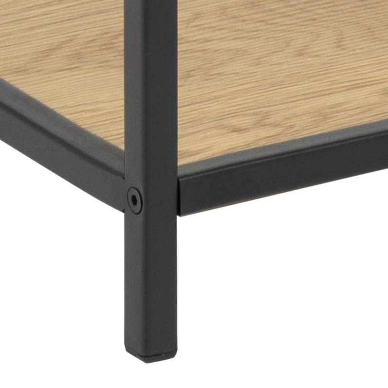 ACT NORDIC Seaford natbord - natur/sort papir vildeg/metal, m. 1 skuffe og 1 hylde