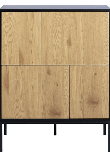 ACT NORDIC Seaford sknk - natur papir vildeg og sort MDF/metal, m. 4 lger