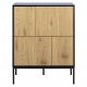 ACT NORDIC Seaford sknk - natur papir vildeg og sort MDF/metal, m. 4 lger