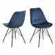 ACT NORDIC Eris Esszimmerstuhl - marineblauer Stoff und schwarzes Metall