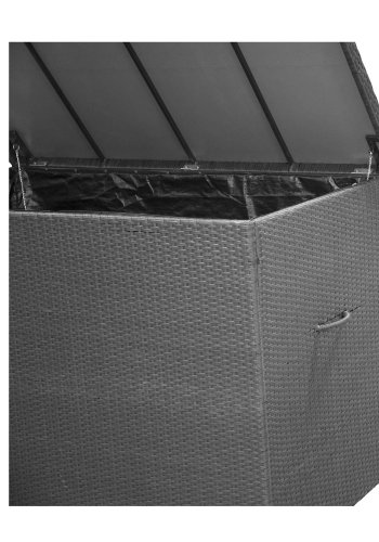 
VENTURE DESIGN amazon putekasse - rektangulær, svart rattan og stål, vannavvisende
