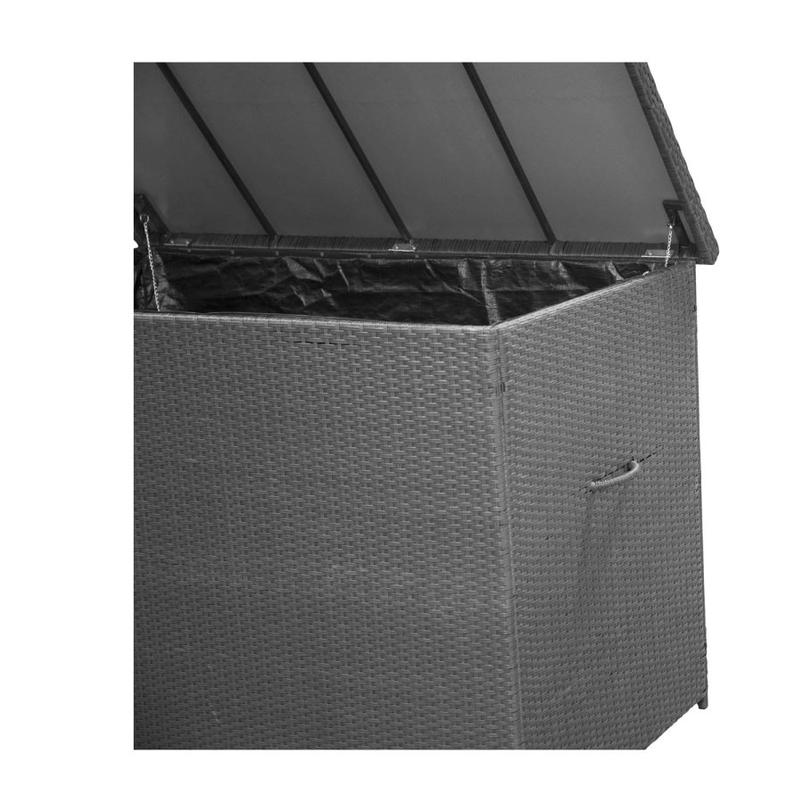 
VENTURE DESIGN amazon putekasse - rektangulær, svart rattan og stål, vannavvisende
