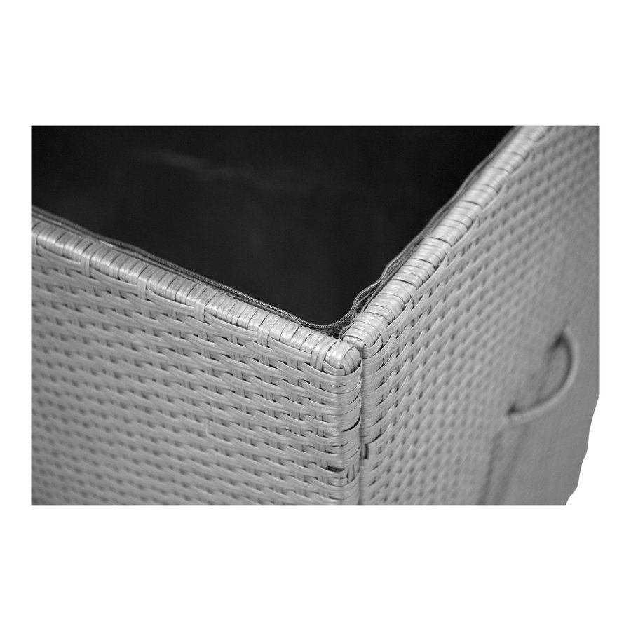 
VENTURE DESIGN amazon putekasse - rektangulær, svart rattan og stål, vannavvisende
