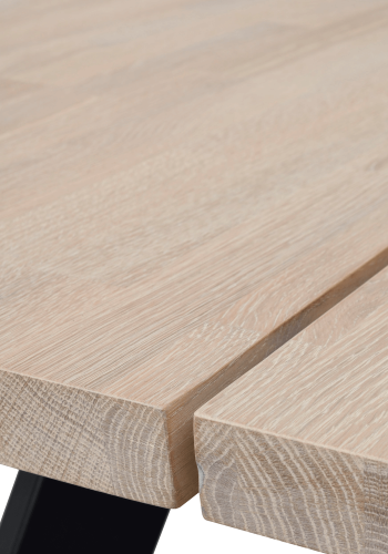 ROWICO rektangulr Fred spisebord - hvidvasket eg og sort metal (170x95)