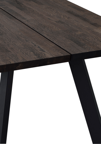 ROWICO rechteckiger Esstisch Fred - dunkelbraune Eiche und schwarzes Metall (170x95)
