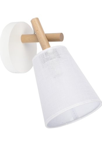 TK Vaio vegglampe - hvitt stoff og tre