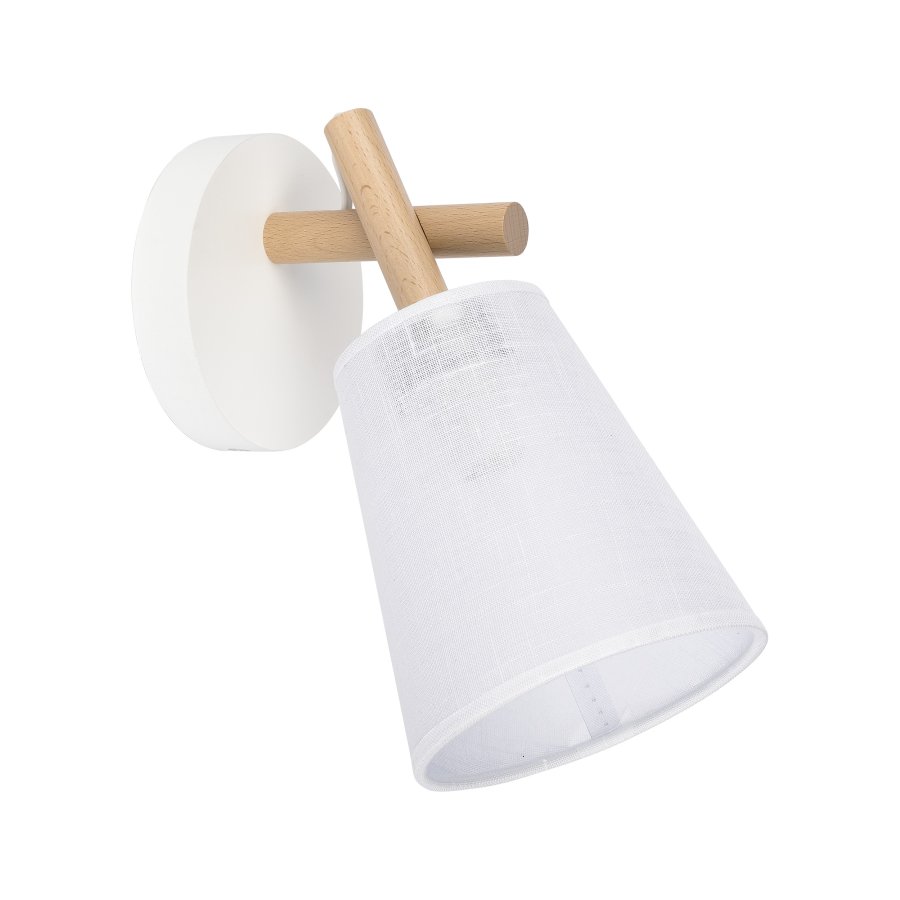 TK Vaio vegglampe - hvitt stoff og tre