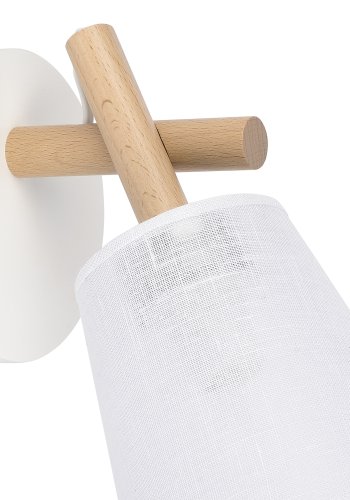TK Vaio vegglampe - hvitt stoff og tre
