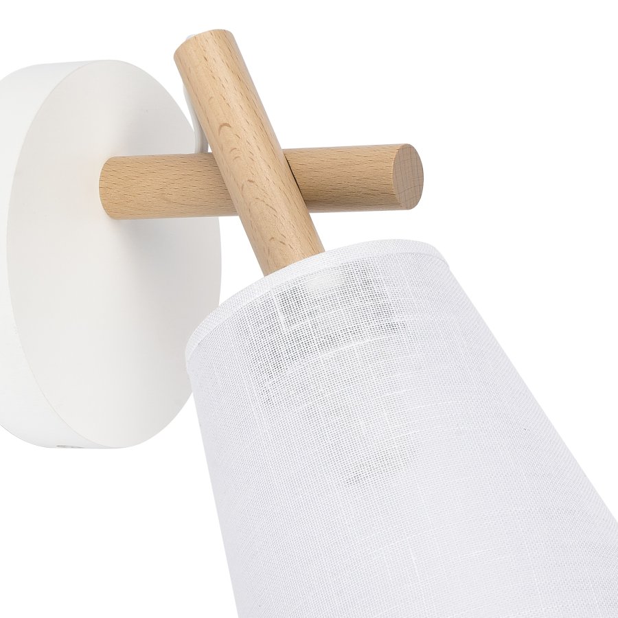 TK Vaio vegglampe - hvitt stoff og tre