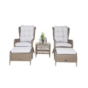 VENTURE DESIGN Washington lounge havest m. natur hynder og glasbord - natur rattan