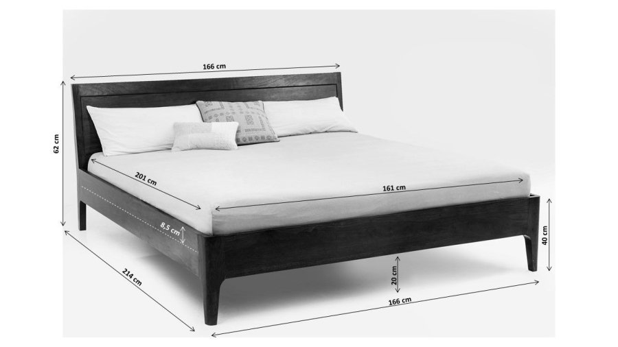 KARE DESIGN Brooklyn Walnut sengeramme - valnttbrunt sheesham-tre (160x200)