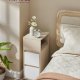 VASAGLE Kailyn Collection - Smalt natbord, sidebord, 2 skuffer og �bent rum, venstre- eller h�jremontering, sovev�relse, stue, naturlig beige og skyhvid LET656N01