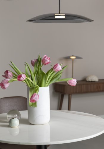 ZUIVER Fajen vase, rund - hvit marmor