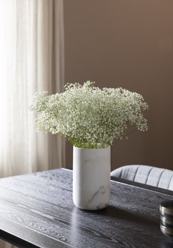 ZUIVER Fajen vase, rund - hvit marmor