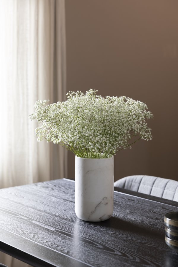 ZUIVER Fajen vase, rund - hvit marmor