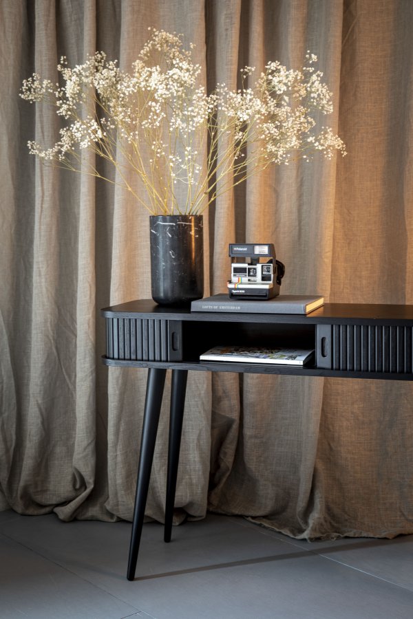 ZUIVER Fajen vase, rund - svart marmor