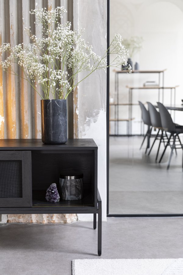 ZUIVER Fajen vase, rund - svart marmor