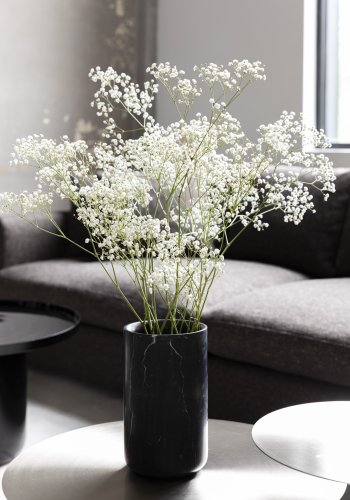 ZUIVER Fajen vase, rund - svart marmor