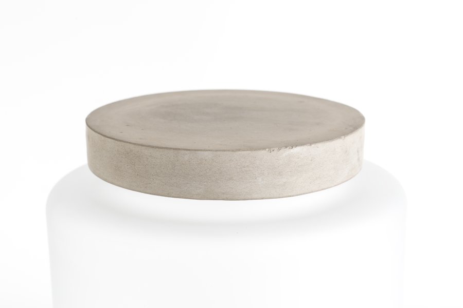 ZUIVER Reina L vase, rund, m. lett, oppladbar - glass og gr betong