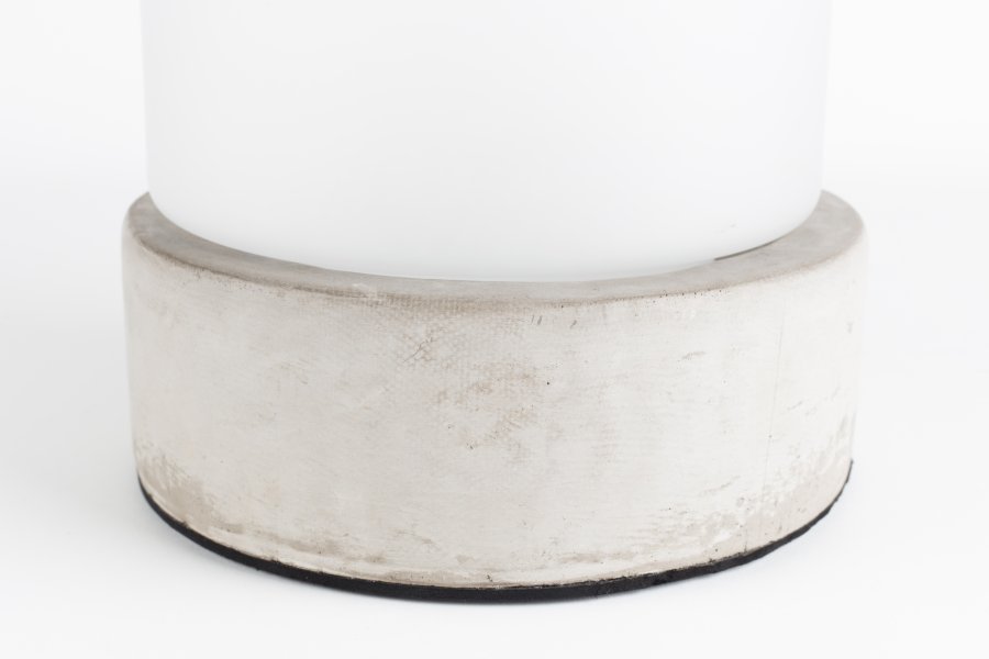 ZUIVER Reina L vase, rund, m. lett, oppladbar - glass og gr betong